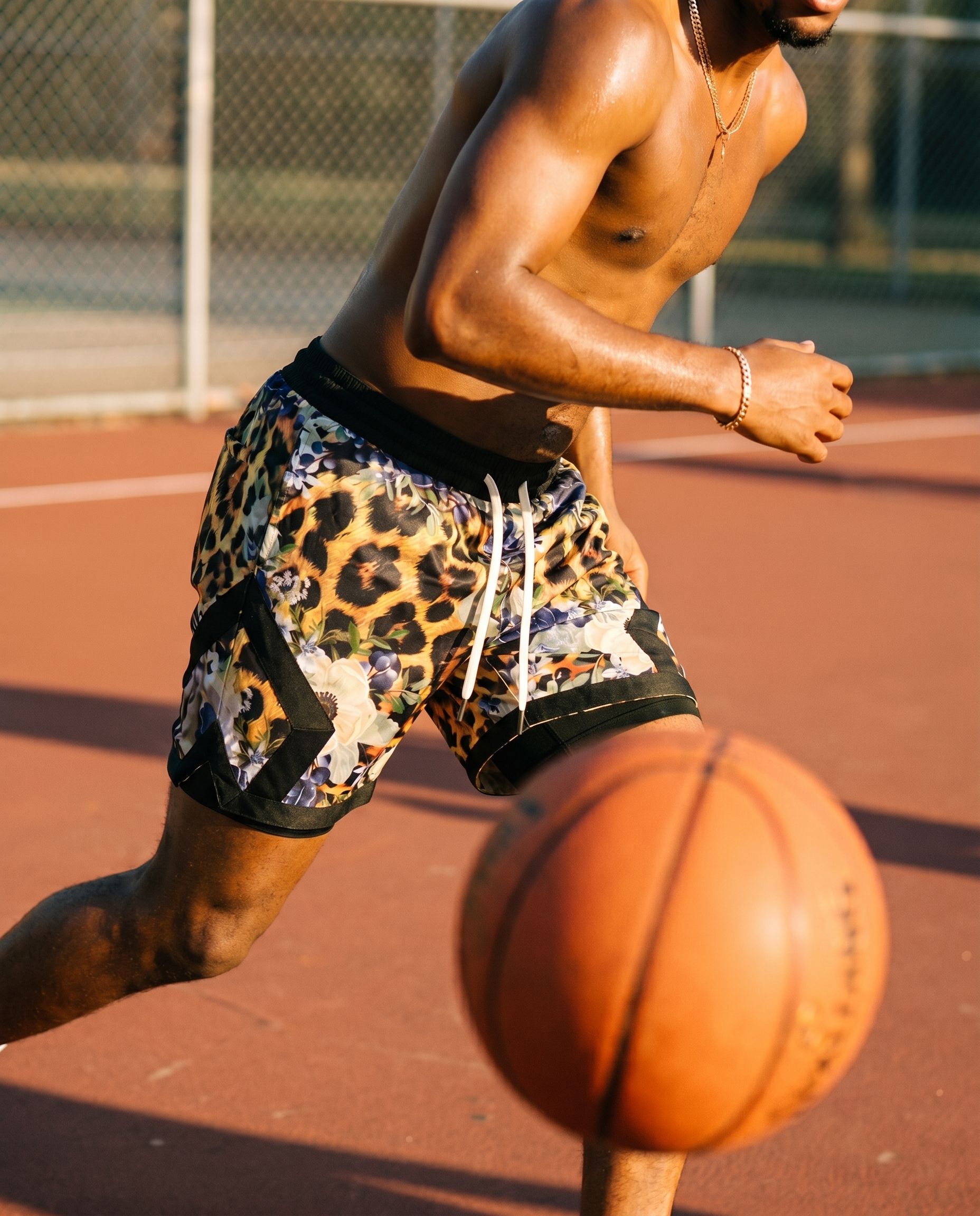 Short Léopard JOJO — flat lay vue dessus motif complet